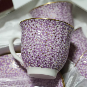 用于饮用的瓷型茶咖啡杯和茶碟套装 - Product Image 4