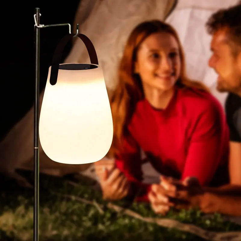 Linterna de camping LED recargable con energía solar de alta tasa de conversión de PE resistente