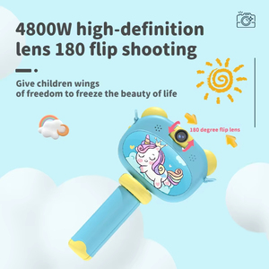 D10 Kids Digital <strong>Camera</strong> With Tripods HD 2.4 Inch Screen 4800w High-definition 180 Lens Capable Flipping Shooting Photo Video MP3 - Product Image 2