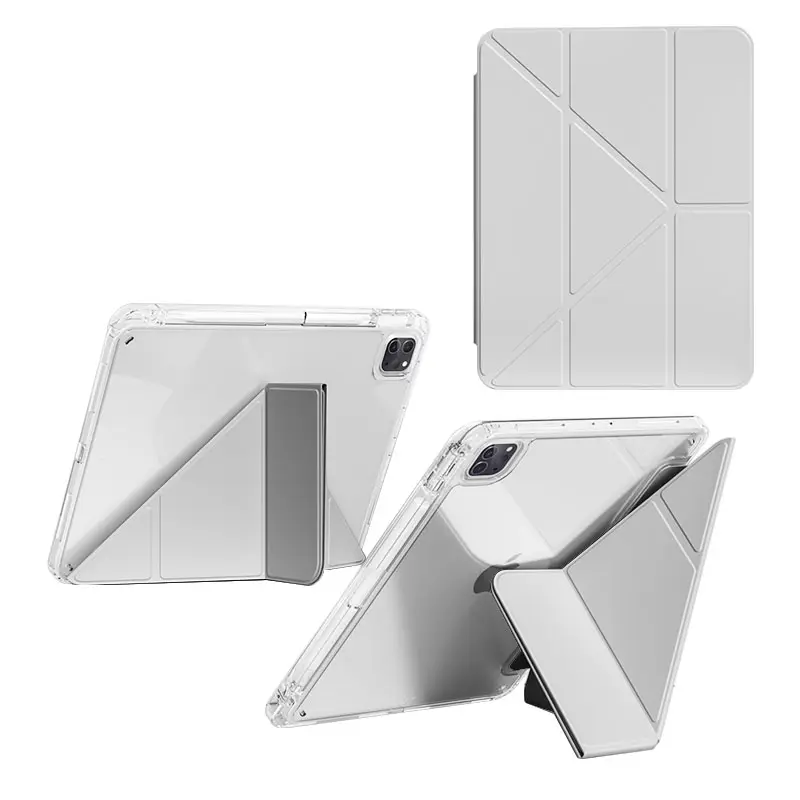 Şık iPad kılıfı Pro 11 inç 4th/3rd/2nd nesil iPad kılıfı için katlanabilir Stand slayt rayları tasarımı ile