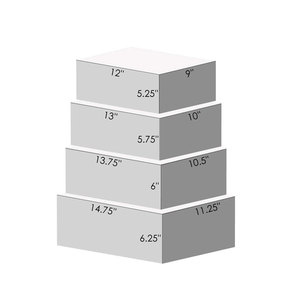 Caja organizadora de cartón rectangular, caja de regalo de cartón duradero y reutilizable, color rosa blanco, anidadas, plateado mate - Product Image 3