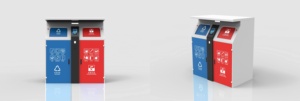 Cubo de basura antirrobo y antipellizco de 2 compartimentos Cubo de basura inteligente Cubo de clasificación de residuos de gran capacidad