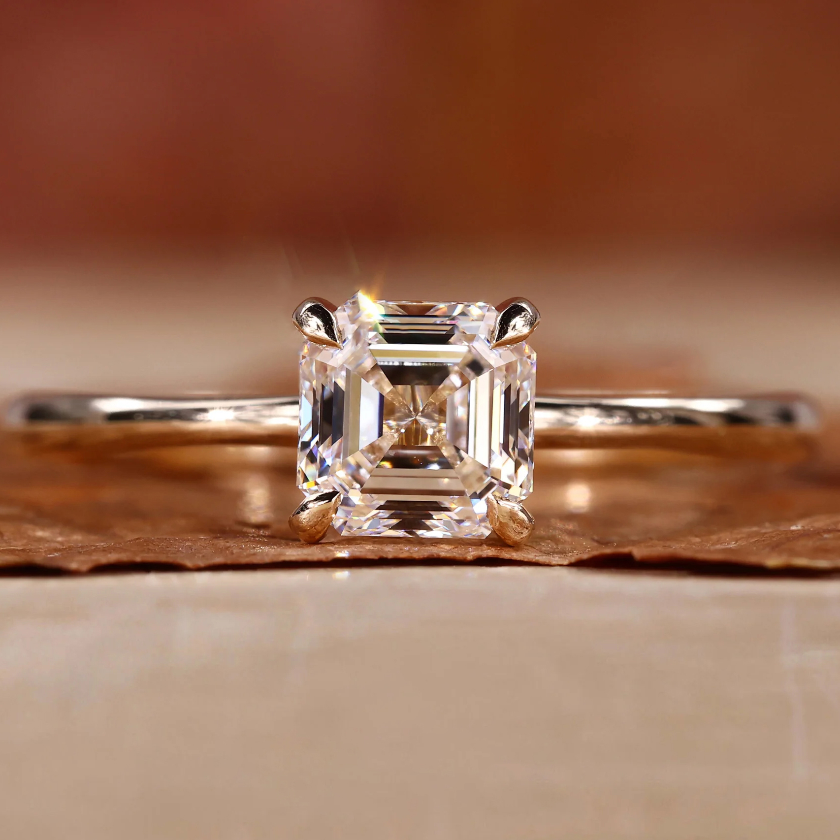 asscher solitaire ring