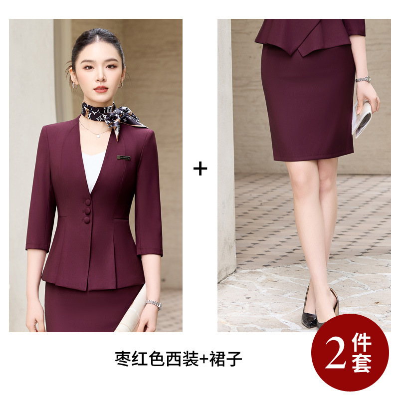 Maroon suit skirt
