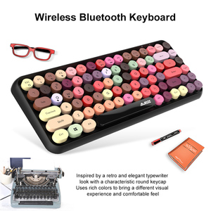 Teclado Universal inalámbrico Bluetooth, máquina de escribir Retro, teclado de llave redonda para iPad Win/iOS/Android, teclado Circular de 84 teclas - Product Image 2