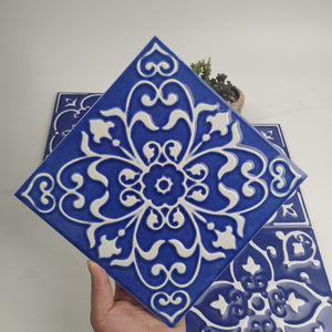 Carreaux à motifs de fleurs en céramique antique 3d de style islamique personnalisé en usine 20*20cm - Product Image 4