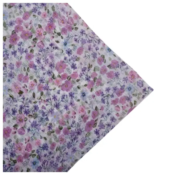 Piccolo tessuto trasparente in Chiffon stampato floreale Yoryu