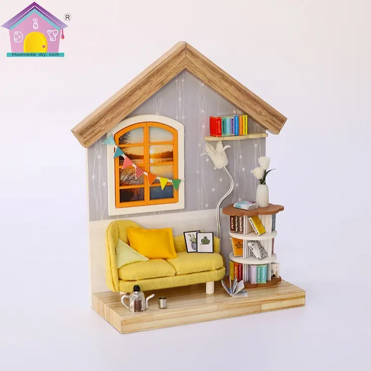 Hongda Crafts 1 Miniatur-Puppenhaus im Maßstab 24 Diy Assem ble Toy Diy Craft Puppenhaus-Zubehör