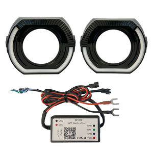 RGBW Halo kapaği H4 H7 9005 mavi kaplama Bi Led projektör Lens farlar güçlendirme DRL kızgın göz kitleri - Product Image 2