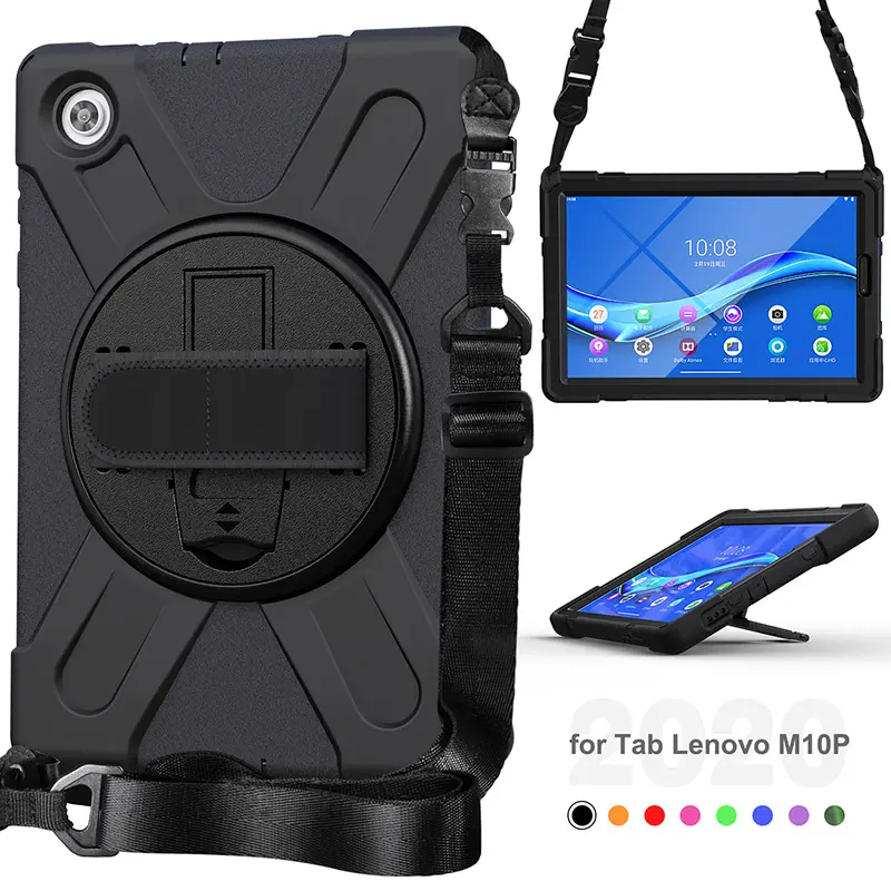 Per Lenovo Tab M10 Plus tablet TB-X606F TB-X606X resistente robusta custodia in silicone 360 supporto rotante