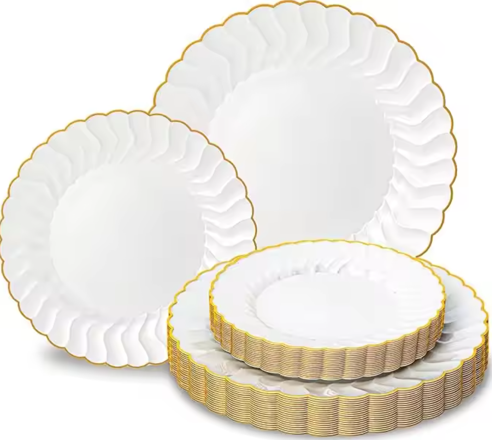 white with Gold rim