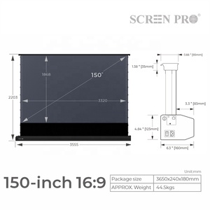2025最新150英寸UST ALR电动地板上升屏幕，环境光拒绝4k投影仪屏幕 - Product Image 2
