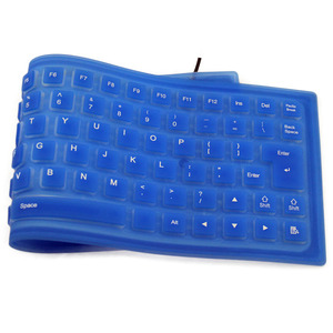 Teclado con cable de silicona, teclado suave y silencioso, 85 teclas, versión en varios idiomas, USB, plegable, resistente al agua - Product Image 4