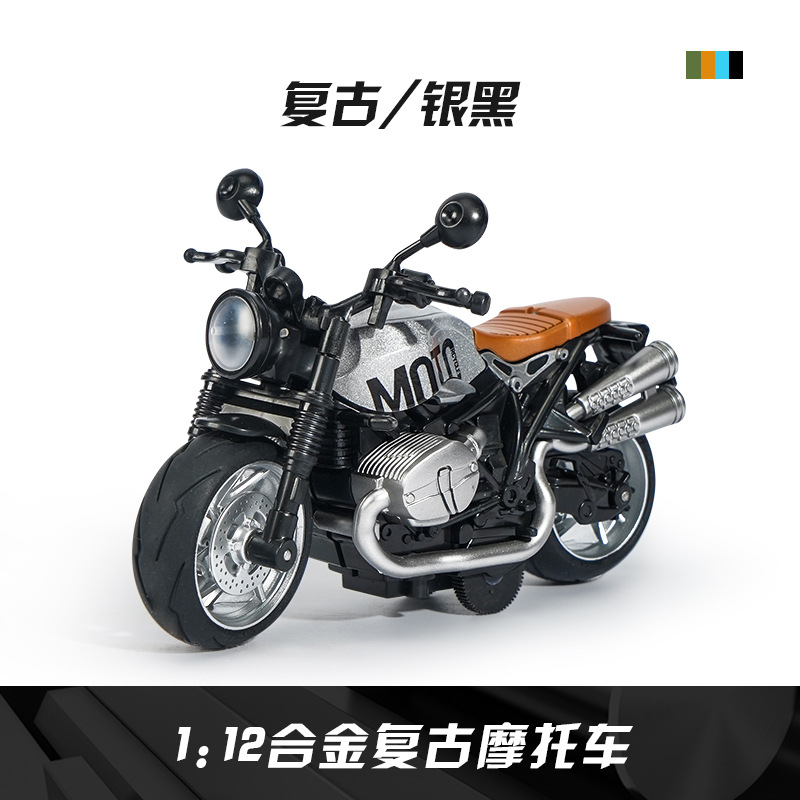 1:12 Aleación de la motocicleta de la vendimia-plata m5233