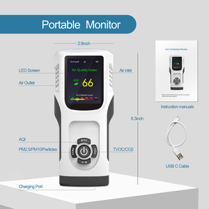 6 in 1 Handheld Air Quality <strong>Detector</strong> Temperature Humidity PM2.5 PM10 HCHO TVOC CO CO2 AQI Multifunctional Air Quality <strong>Detector</strong> - Product Image 5