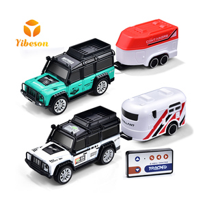 Velocidad ajustable 2,4 GHz Control remoto Metal Off Road Vehicle Toy Mini Rc Alloy Car con remolque - Product Image 1