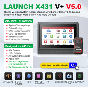 เปิดตัวเครื่องมือวินิจฉัยระบบเต็มรูปแบบบลูทูธ Wi-Fi X431 V + V5.0 10.1นิ้วพร้อม dbscar VII - Product Image 5