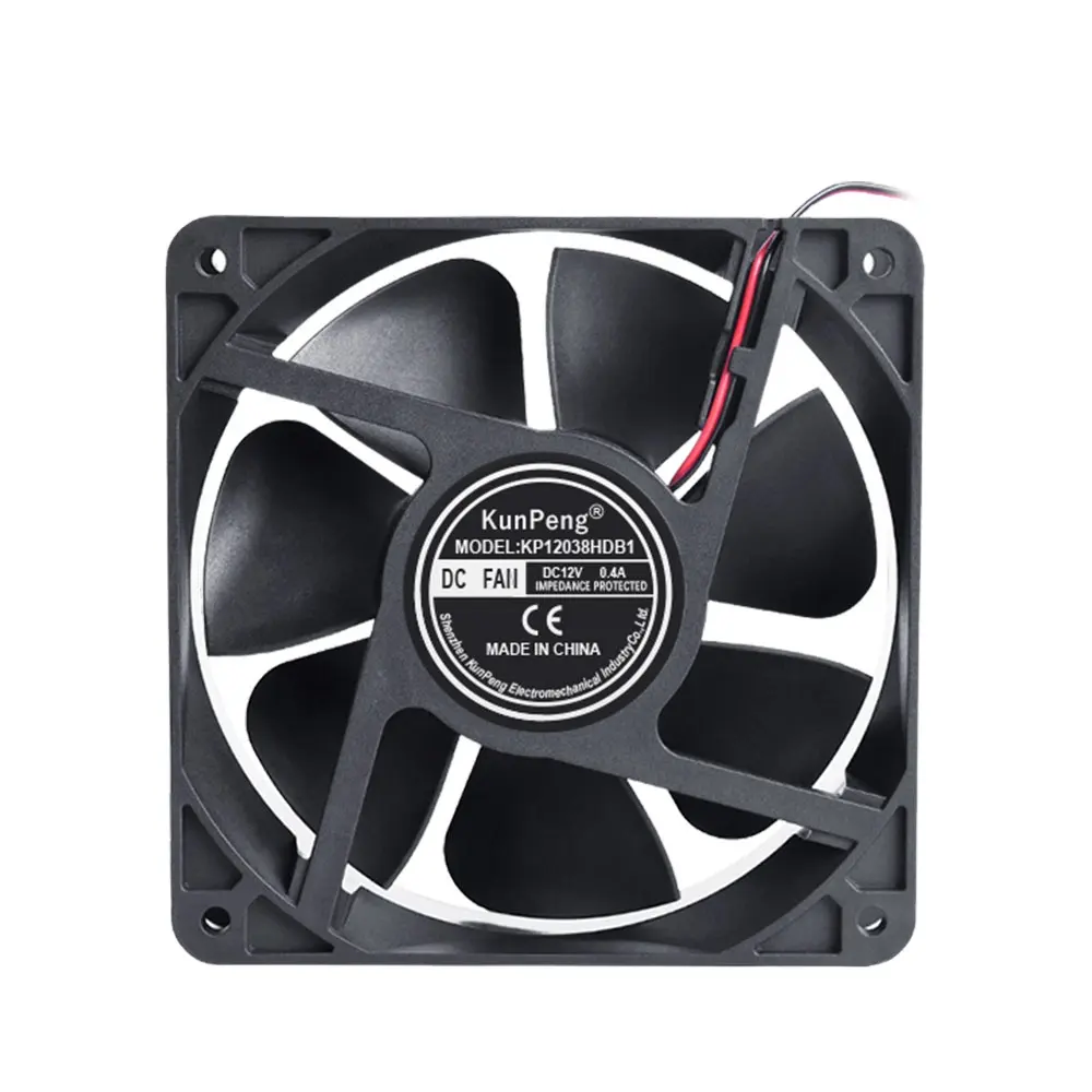 Vente en gros 12038 ventilateurs 24V 120*120*38mm 4500 tr/min 2 fils 12V DC ventilateurs de refroidissement à flux axial sans balais