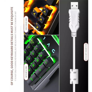 Exclusive Mobile Phone Holder Backlight Portable Metal Panel RGB Gaming <strong>Keyboard</strong> Waterproof Rainbow Key Board - Product Image 5