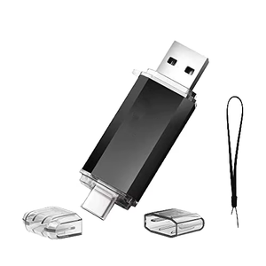 U盘闪存盘记忆棒香槟金黑色双向接口Type-C USB发送挂绳免费样品16G - Product Image 1