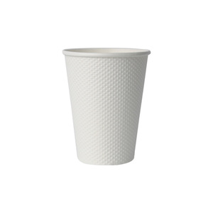 二層コーヒーカップ使い捨て肥厚トウモロコシ穀物エンボス加工PLA紙カップ商用コーヒーマシン用 - Product Image 1