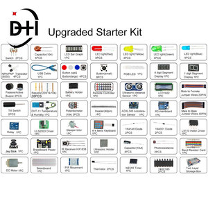 Kit Starter Kit di componenti elettronici aggiornato Starter Kit per Arduino UNO R3 con Breadboard Tutorial 1602 programmatore IIC
