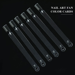 50PCS การ์ดสีสแควร์หัวรูปร่างเล็บปลอมเคล็ดลับพัดลมโปร่งใสสีขาวเล็บปลอมเคล็ดลับเล็บฝึกแสดงเครื่องมือออกแบบ - Product Image 4