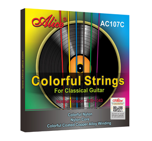 AC107C Juego de cuerdas de guitarra clásica colorida, nailon colorido, bobinado de aleación de cobre recubierto colorido - Product Image 4