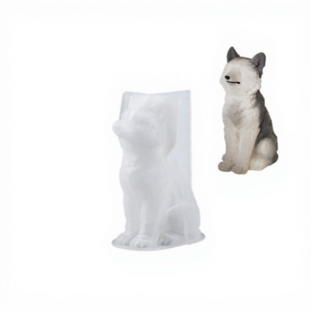 Stampo per ornamento lupo 3D bianco 01-2850