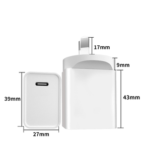Ukce UKCA QC3.0 PD3.0 çift bağlantı <span class=keywords><strong>USB</strong></span> A tipi C GaN duvar şarj adaptörleri PD 27W 30W 20W iPhone şarj cihazı şarj Samsung LG