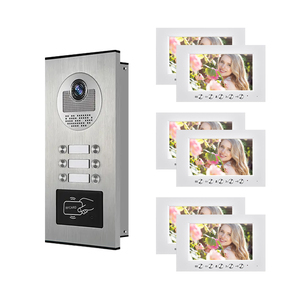 6 Indoor Units Video Door Phone <strong>Intercom</strong> <strong>System</strong> with TCP Network for Apartment Door Bell - Product Image 1