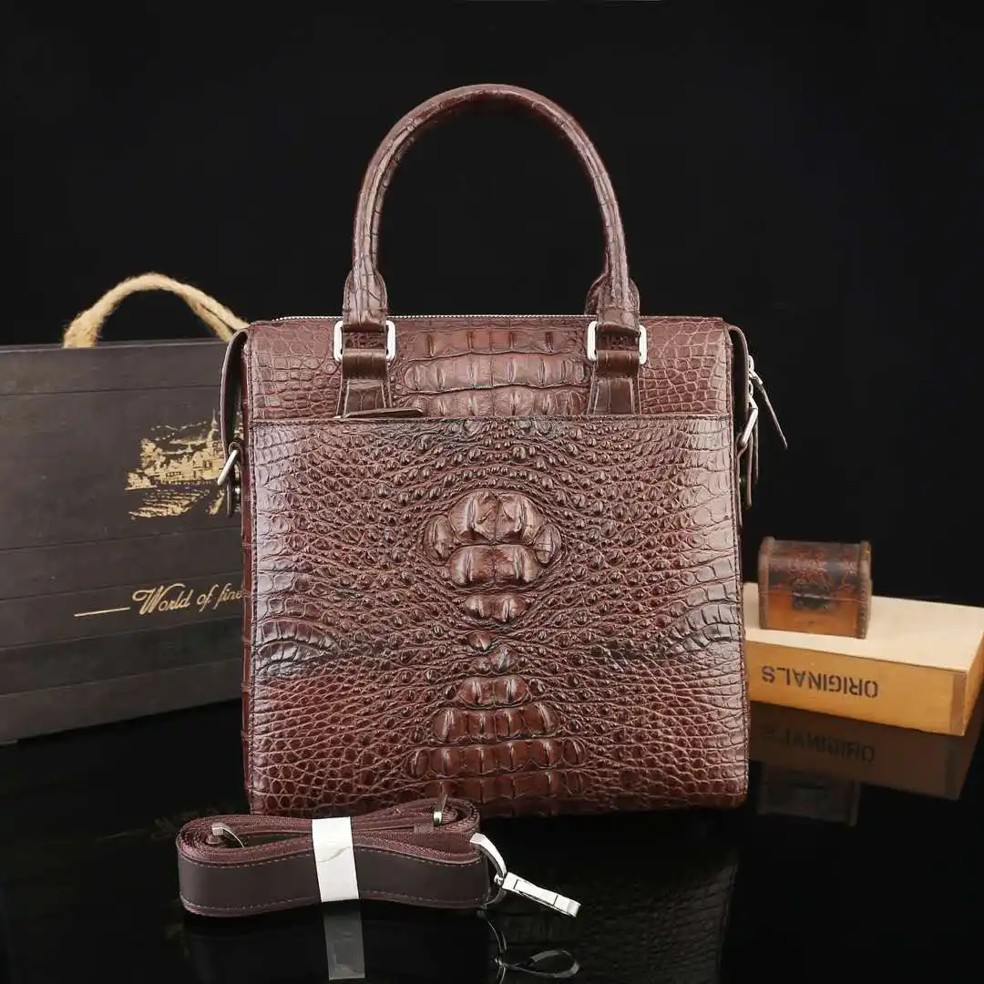 2020 nuova collezione Importato pelle di coccodrillo da bangkok borsa di stile di lusso e di coccodrillo valigetta per Gli Uomini