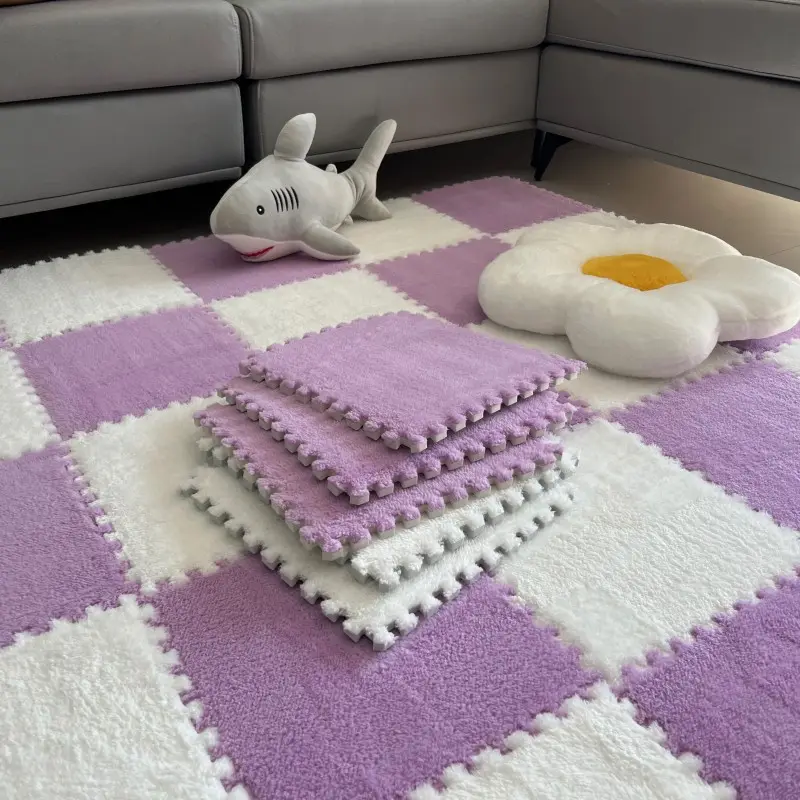 Alfombrillas de espuma EVA suave y peluda, alfombras esponjosas, baldosas protectoras para el suelo, alfombrilla de juego para ejercicio para niños, habitación de niños