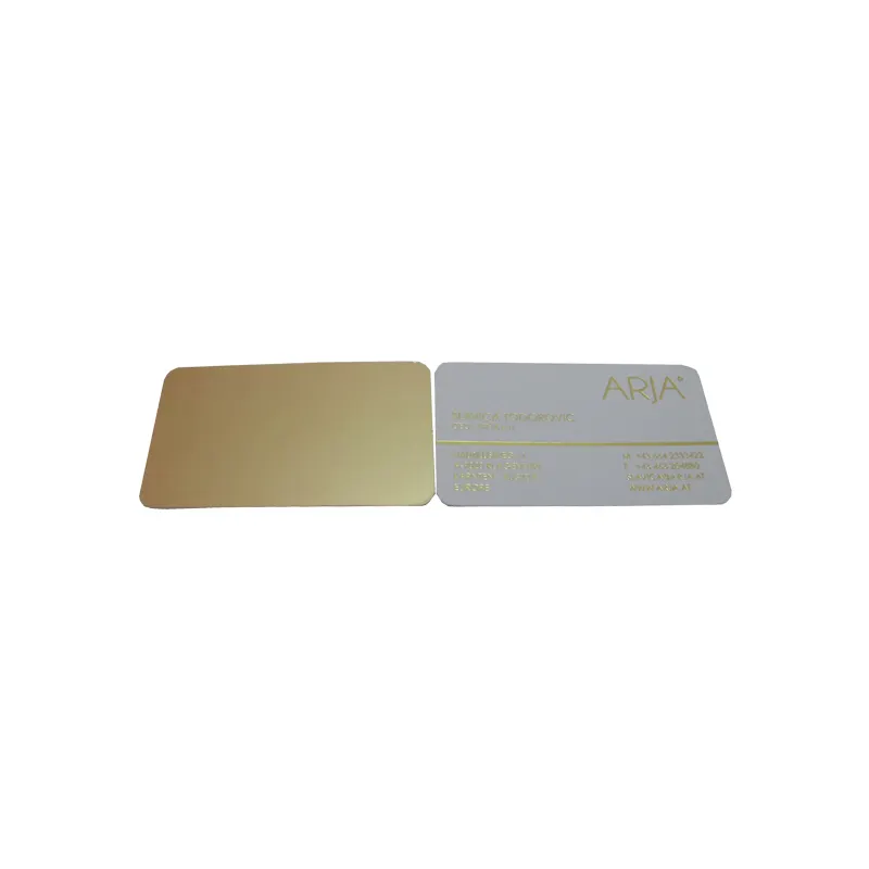 Impresión personalizada de lujo, lámina dorada, tarjeta de papel recubierto de negocios