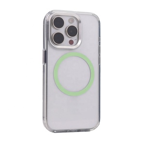 Yüksek kaliteli Bayer temizle telefon manyetik metal kamera ile koruyun iPhone için kılıf 15 pro max kapak darbeye temizle telefon kılıfı