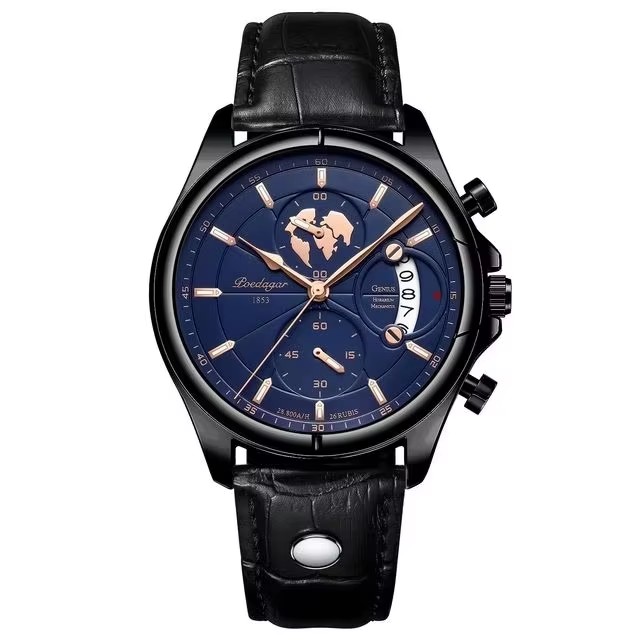 5 Cassa Nera Quadrante Blu