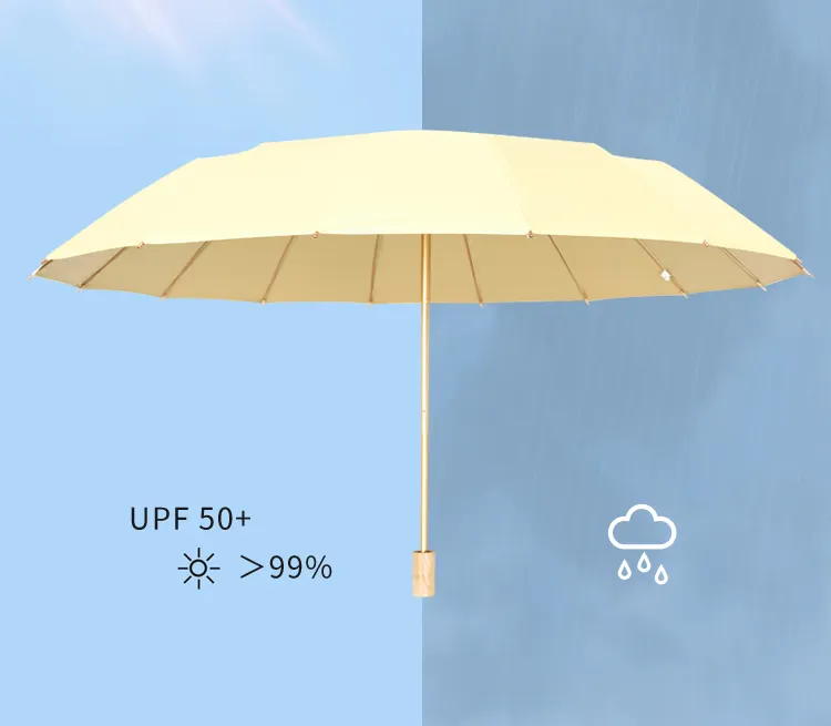Three fold manual open sun and rainy proof umbrella Fashion woman umbrella wholesale