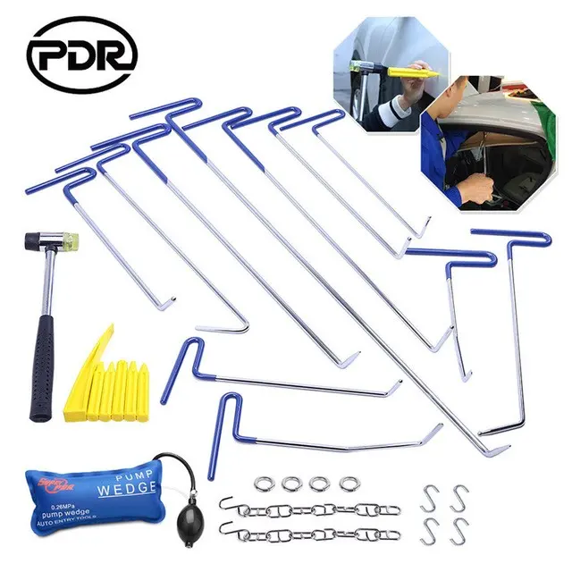 Tiges de débosselage sans peinture, pour le débosselage de la carrosserie automobile, 10 pièces, outils pdr