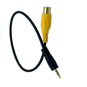 镀金AV-in Aux 2.5毫米TRRS公插头到RCA母音频适配器转换器线0.3m，用于GPS平板电脑行车记录仪DVR备用C - Product Image 1