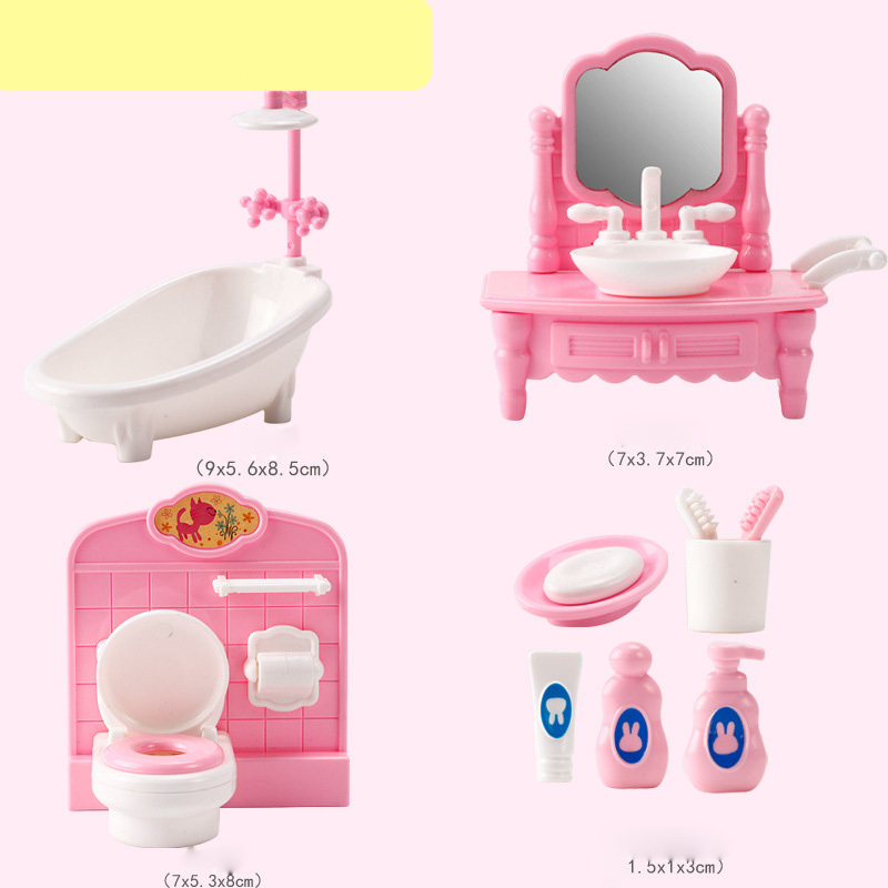 Ensemble de salle de bain rose