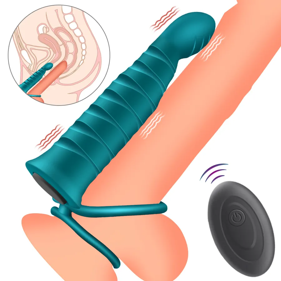 Vibrator Penetrasi Ganda Mainan Seks Penis Strapon Dildo Mainan Seks untuk Pasangan