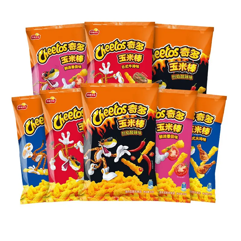 Vente en gros de chips de Cheetos chips exotiques frites légumes épicés snacks hot fast food Cheetos chips de maïs 90g