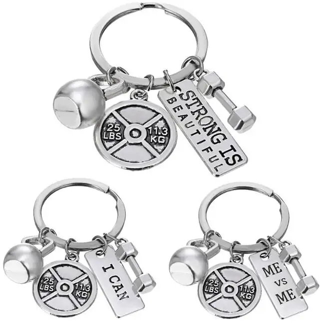 Nhà Máy Giá Mạnh Mẽ Là Đẹp Quả Tạ Thể Thao Động Lực Cảm Hứng Kim Loại Keychain