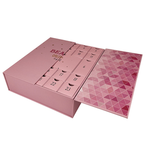 Özel Logo Advent takvim kutusu noel kozmetik geri sayım hediye kutusu 24 çekmeceler makyaj Advent takvim kutusu kostüm 24 gün pembe - Product Image 5