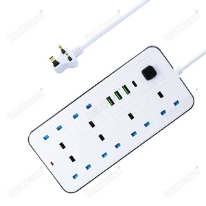 批发英国电气多扩展插座6插座USB Type-C延长线2500W英国插头扩展电源线 - Product Image 1