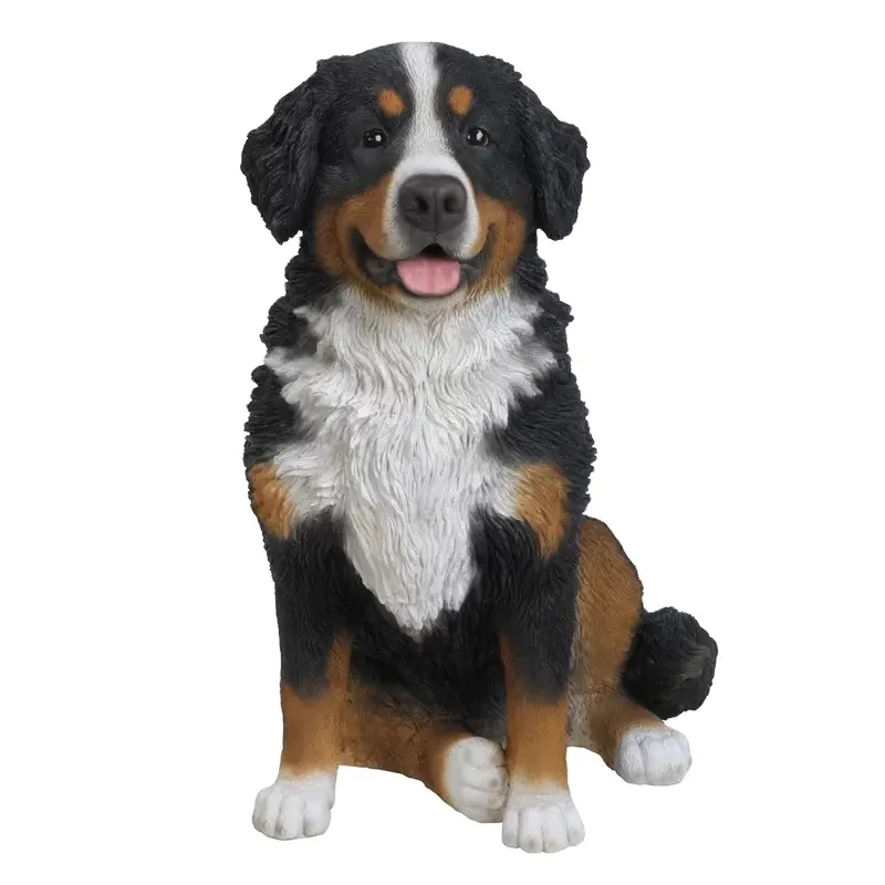 Vivid Resina Dettagliate Bernese Mountain Statua Del Cane Home Decor Animale Modello di Giardino Animali Statue