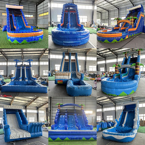 Toboganes de agua populares comerciales, tobogán de agua inflable, Parque Acuático con piscina, deslizamiento en un tobogán de agua - Product Image 1