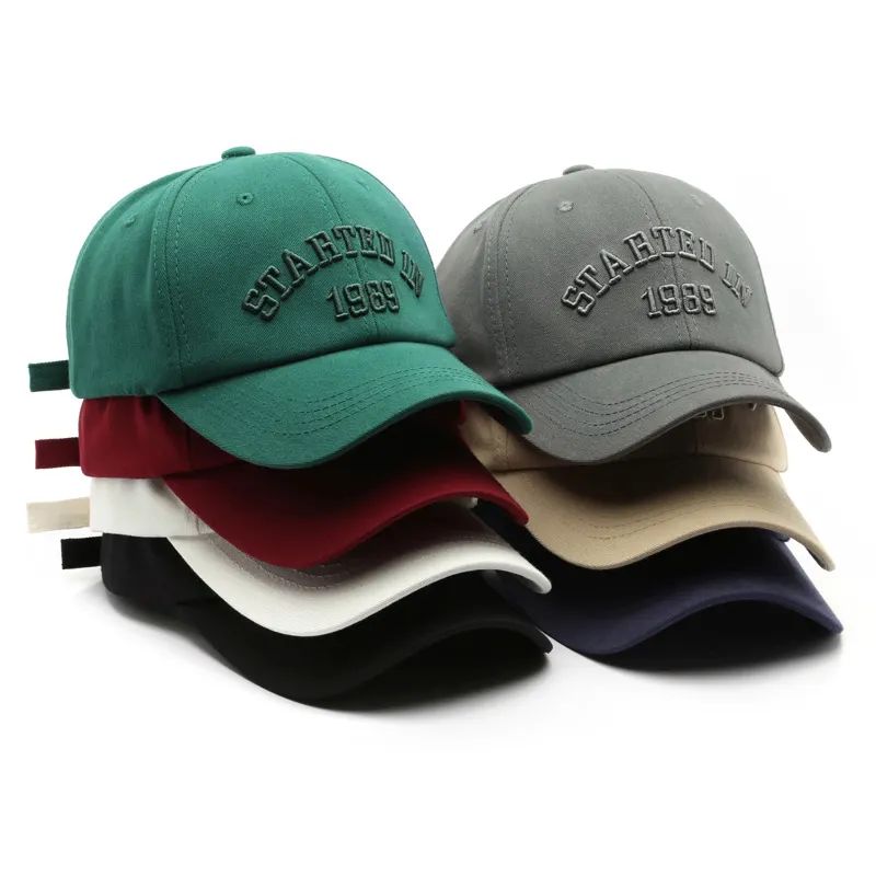 Wholesale High Quality Custom Embroidery Logo 6 Panel Regular Pre-curved Dad Hats Cap Cotton Custom Baseball Cap