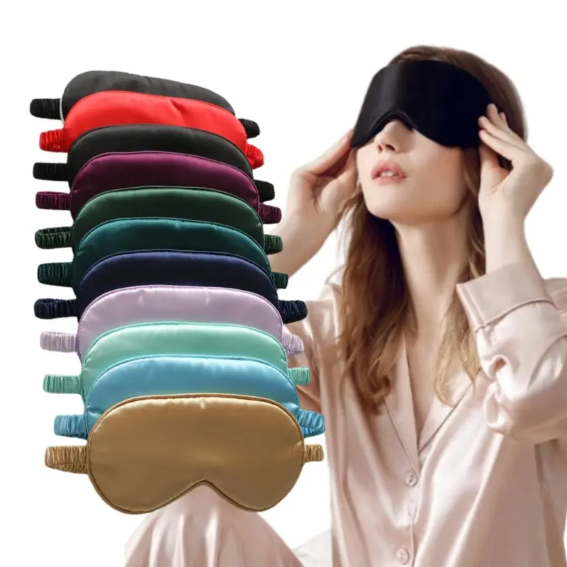 Federa in seta maschera per dormire maschera per gli occhi in seta di gelso set da viaggio confortevole maschera per gli occhi in seta 100% di lusso