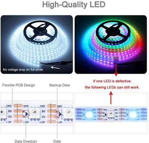 12V 300 15 LED şerit işık piksel şerit RGB ile Leds PVC beyaz IP67 4 PIN akıllı şerit işıklar yüksek kalite ucuz fiyat - Product Image 6